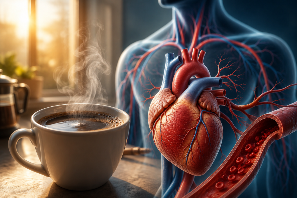 Coffee before water and morning cardiovascular health