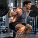 Common gym injuries affecting the shoulder, lower back and knee during strength training